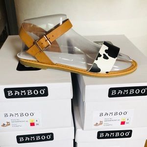 Cow print sandals